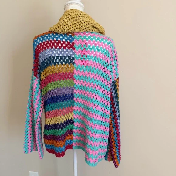 NWT Rose Carmine women's knit sweater cardigan size medium multi colored